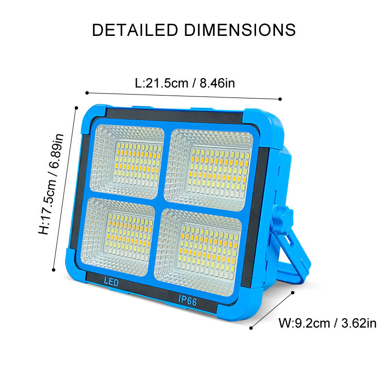 Solarni kamping reflektor s prijenosnom LED rasvjetom, IP65, nužno osvjetljenje