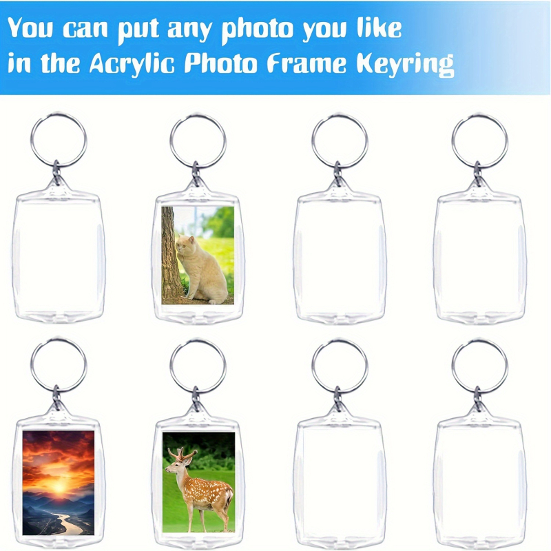 Set od 30 prozirnih akrilnih privjesaka s pravokutnim okvirom za fotografije za DIY umetanje fotografija