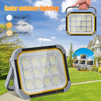 Solaran prijenosni floodlight za kampiranje, tri razine LED svjetla, punjiv