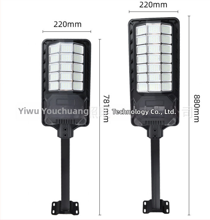 Solárna LED uličná lampa pre vonkajšie použitie, vodotesná s pohybovým senzorom