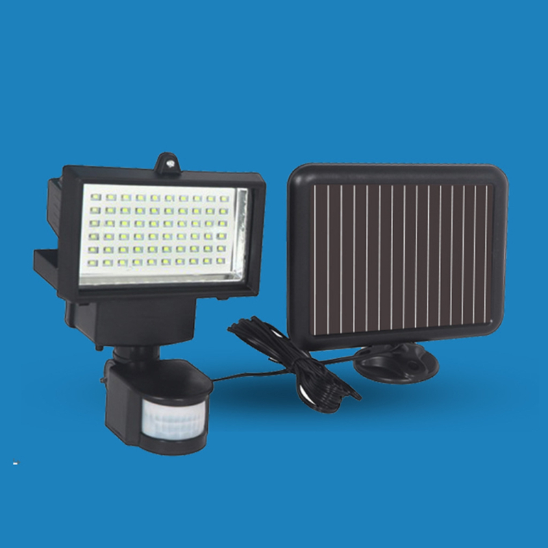 Solarna LED flood svjetiljka s senzorom pokreta, 60 LED, vanjsko osvjetljenje, infracrveni senzor, ulična i pejzažna rasvjeta