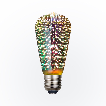 LED3D žarulja s efektom vatrometa, E27 ST64, dekorativna staklena kugla za božićnu atmosferu