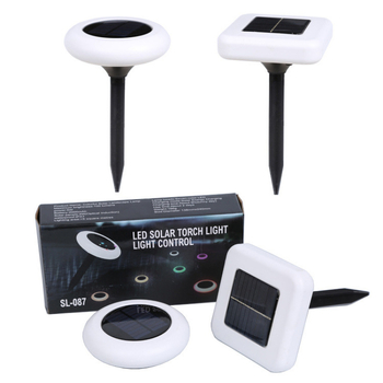 Solarne LED vrtne lampe, vodootporne, šarene, kvadratne i okrugle, usađene u travu, senzorno upravljanje
