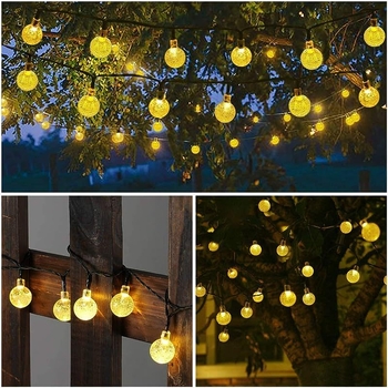 Solarne LED niti za vanjsku baštu, zvjezdasti uzorak, vodootporne, svijetleće šarene treperave niti svjetla