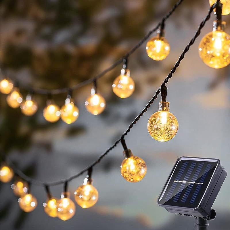 Solarne LED niti za vanjsku baštu, zvjezdasti uzorak, vodootporne, svijetleće šarene treperave niti svjetla
