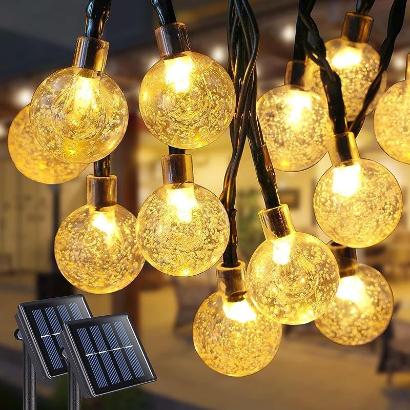 Solarne LED niti za vanjsku baštu, zvjezdasti uzorak, vodootporne, svijetleće šarene treperave niti svjetla