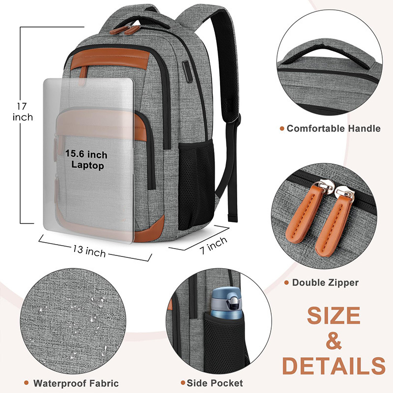 Prilagođeni poslovni ruksak od poliestera Oxford, unisex, kapacitet ispod 20 L, za 16-inčni laptop, gradski stil, putovanja, antibakterijski.