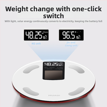Huadi Szm005 Inteligentná váha na telesný tuk s Bluetooth, domáca digitálna váha, napájaná svetelnou energiou