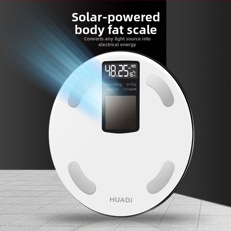 Huadi Szm005 Inteligentná váha na telesný tuk s Bluetooth, domáca digitálna váha, napájaná svetelnou energiou