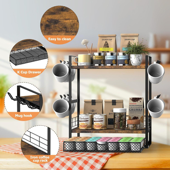 Drveni stolni držač za K-Cup kapsule kave i organizator spavaće sobe