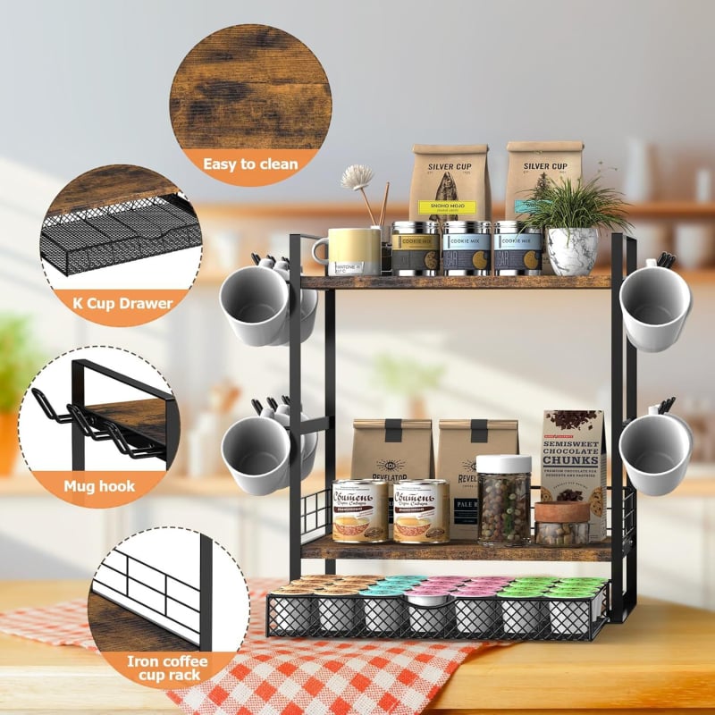 Drveni stolni držač za K-Cup kapsule kave i organizator spavaće sobe