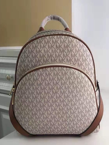 Novi M-K ruksak, velik kapacitet, svakodnevni kožni ruksak za žene, klasičan monogram uzorak
