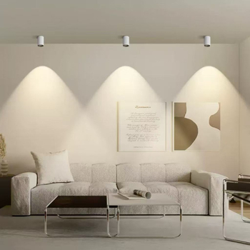 Površinski montirani ultra-tanki LED downlight za dnevni boravak, protiv odsjaja, bez bušenja, stropno svjetlo, cijeli spektar