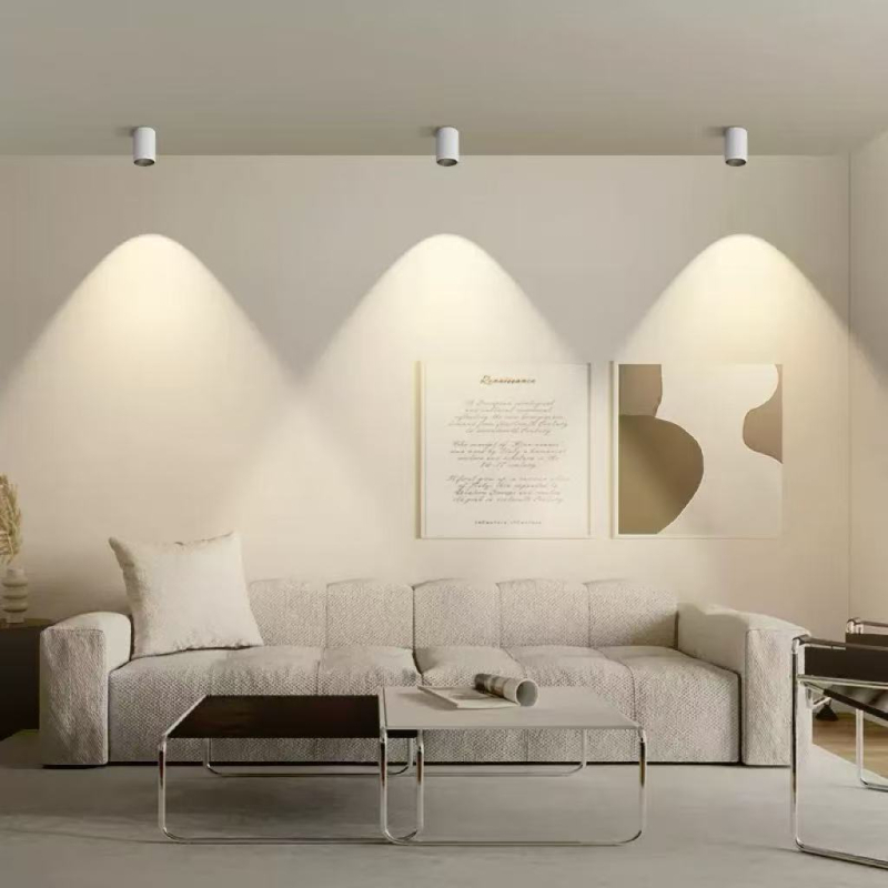 Površinski montirani ultra-tanki LED downlight za dnevni boravak, protiv odsjaja, bez bušenja, stropno svjetlo, cijeli spektar