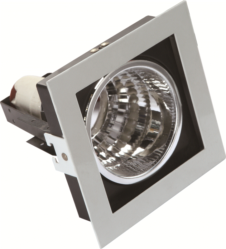 LED ugrađena prilagodljiva downlight s rešetkom, kvadratna stropna svjetiljka, moderni minimalistički stil