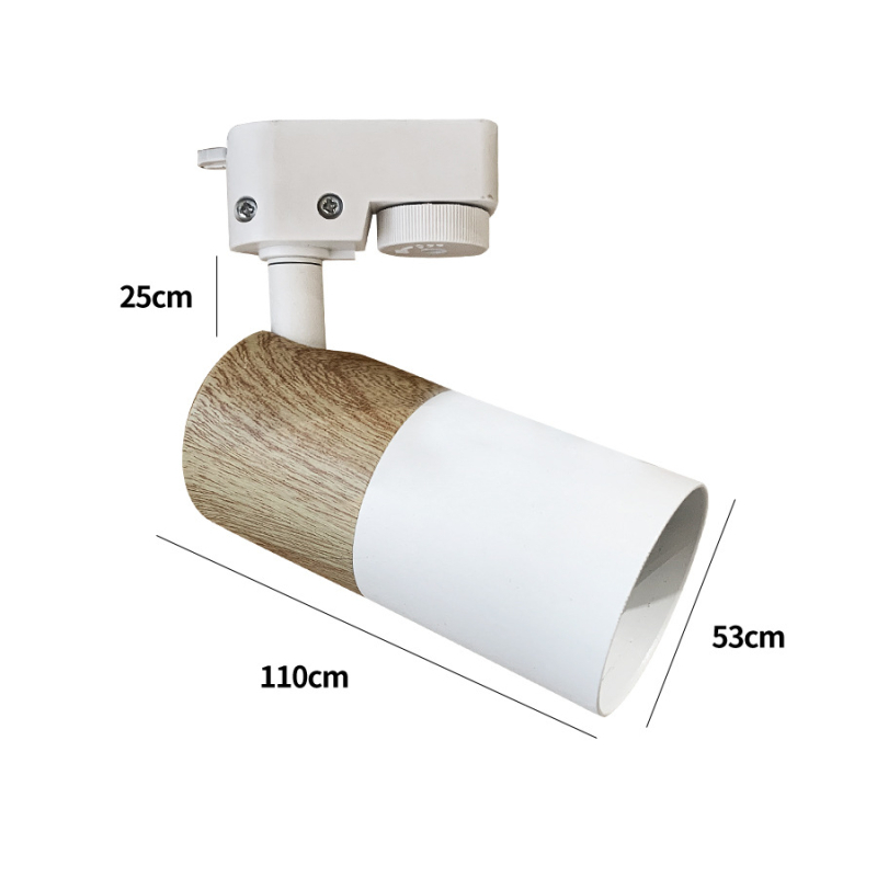 Spot s GU10, površinski ugrađen, s jednom glavom, zamjenjiv izvor svjetla; drveni uzorak; pogodna za hodnik, blagovaonu, dnevni boravak i garderobu; minimalističko podesivi downlight.