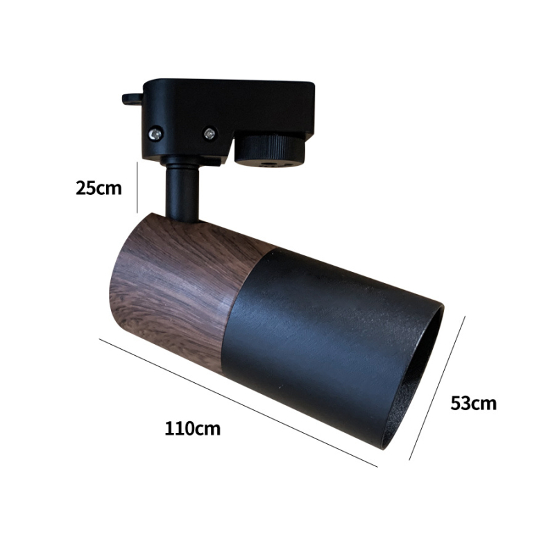 Spot s GU10, površinski ugrađen, s jednom glavom, zamjenjiv izvor svjetla; drveni uzorak; pogodna za hodnik, blagovaonu, dnevni boravak i garderobu; minimalističko podesivi downlight.