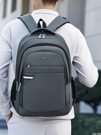 Muški ruksak, kapacitet 20–35 L, za putovanja i školu, 16-inčni laptop, poliester, prozračan, jednobojni dizajn, zimska verzija 2025
