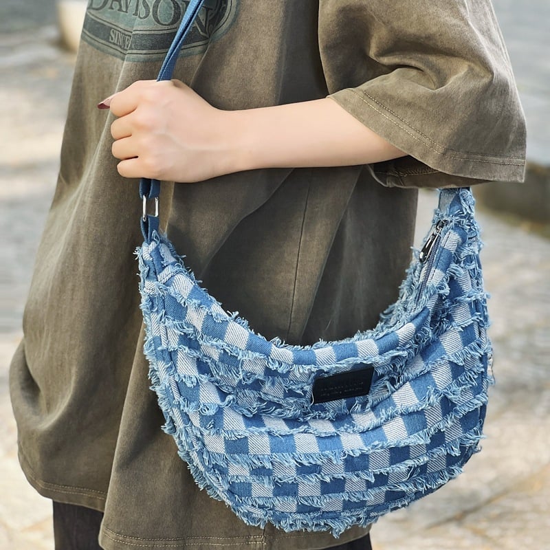 Ženska traper torba Chi Quan, 2024 nova moda, umjetnički retro dumpling torba, svakodnevna crossbody torba