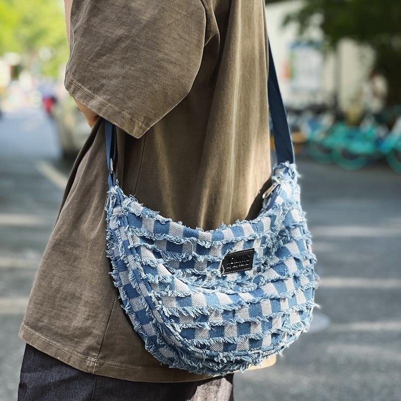 Ženska traper torba Chi Quan, 2024 nova moda, umjetnički retro dumpling torba, svakodnevna crossbody torba