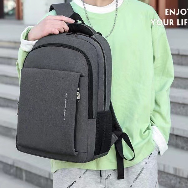Muški ruksak za laptop od 14 inča za poslovna putovanja, minimalistički jednobojni dizajn, moderan i višenamjenski ruksak