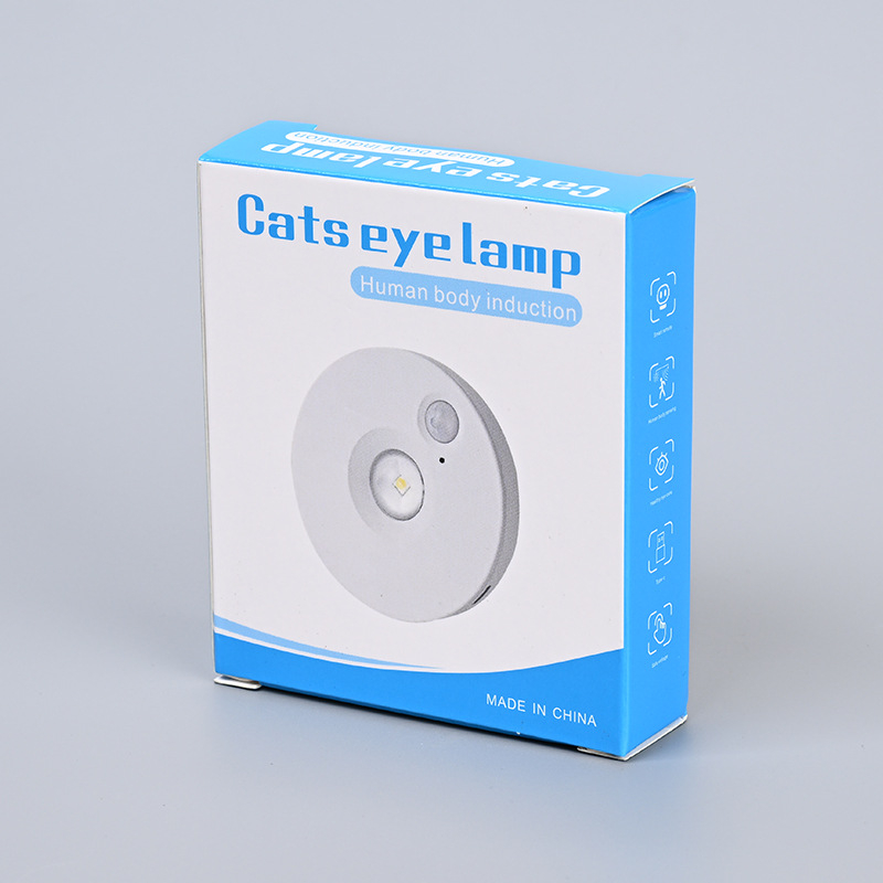 Inteligentna LED noćna lampica s senzorom pokreta, USB punjiva, kutna zidna svjetiljka s cat-eye dizajnom