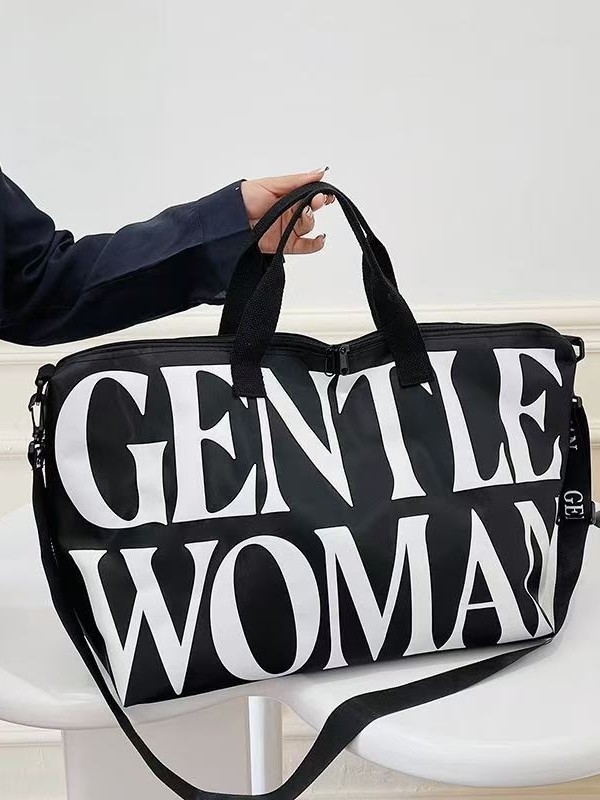 Torba za putovanje s tiskom slova, 20–35 L, vodootporna Oxford tkanina, unisex, za poslovna putovanja