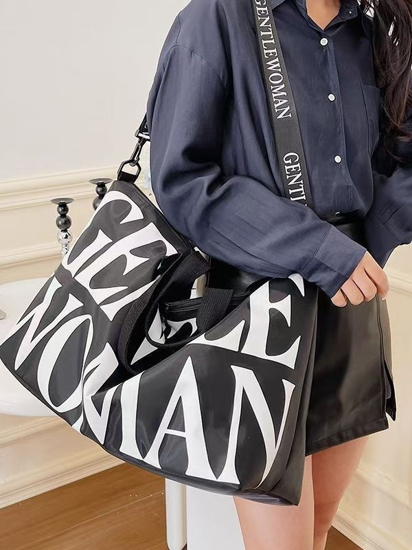 Torba za putovanje s tiskom slova, 20–35 L, vodootporna Oxford tkanina, unisex, za poslovna putovanja