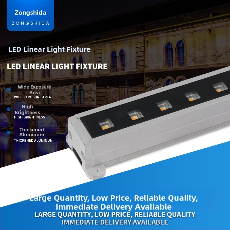 LED líniové vonkajšie svetlo s proti oslneniu, 24V, vodeodolné, fasádne osvetlenie – farebný kontúr