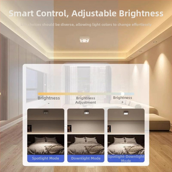 Pametni ultra-tanki LED downlight s površinskom montažom, četverostruka glava, dvostruka glava, bez središnje lampe, stropni anti-odsjajni fokus za spavaću sobu i dnevni boravak