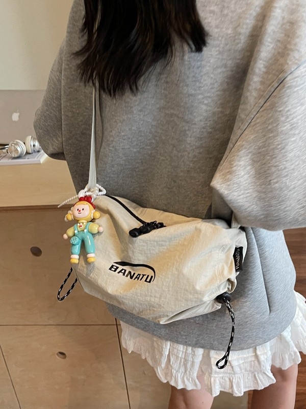Unisex crossbody torbica u obliku jastuka s tiskom slova, svakodnevna upotreba, lagani luksuz