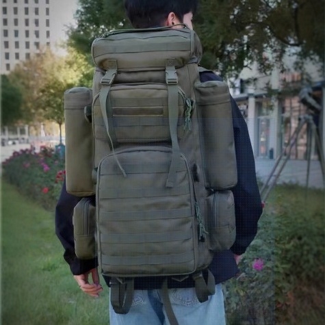 Vanjski taktički ruksak od Oxford platna, vodootporan i otporan na habanje, velika kapacitet 56–75 L, dimenzije 70×35×28 cm, unisex, za planinarenje i alpinizam