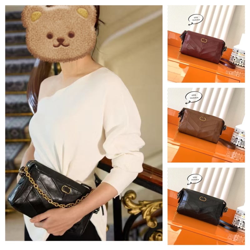Proljeće 2025 Mala torbica od prave kože s podlogom od ovčje vune – svestrana crossbody torba preko ramena, lagani luksuz