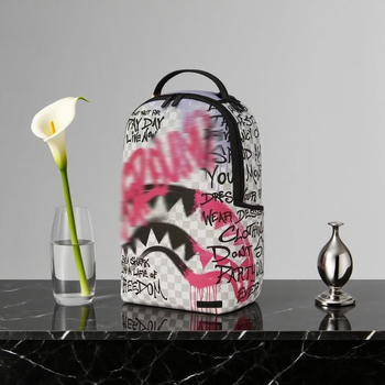 Ruksak Shark Mouth Graffiti – ulični stil, unisex, Oxford platno, 20–35 L, za 12-inčni prijenosnik