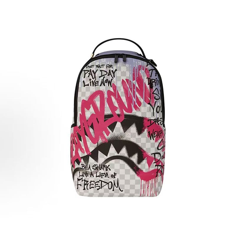 Ruksak Shark Mouth Graffiti – ulični stil, unisex, Oxford platno, 20–35 L, za 12-inčni prijenosnik