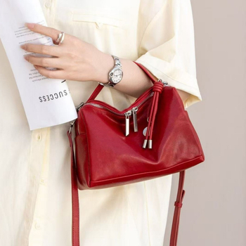 Ženska crossbody torbica od prave kože, svakodnevna upotreba, korejskog stila, mekana koža, srednja veličina, velik kapacitet