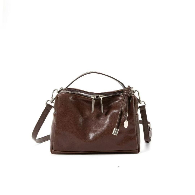 Ženska crossbody torbica od prave kože, svakodnevna upotreba, korejskog stila, mekana koža, srednja veličina, velik kapacitet