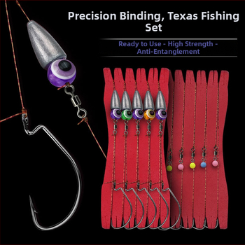 Texas Rig set s unaprijed vezanim linijama, udice za crank, udice za bass i snakehead, dodatna oprema za kuglične težine, ribolovna oprema