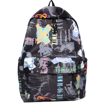 Unisex platneni ruksak Harajuku stila s graffiti otiskom, korejskog stila, 20–35 L, pogodan za 16-inčni laptop, prozračan, vodootporan, svakodnevna upotreba