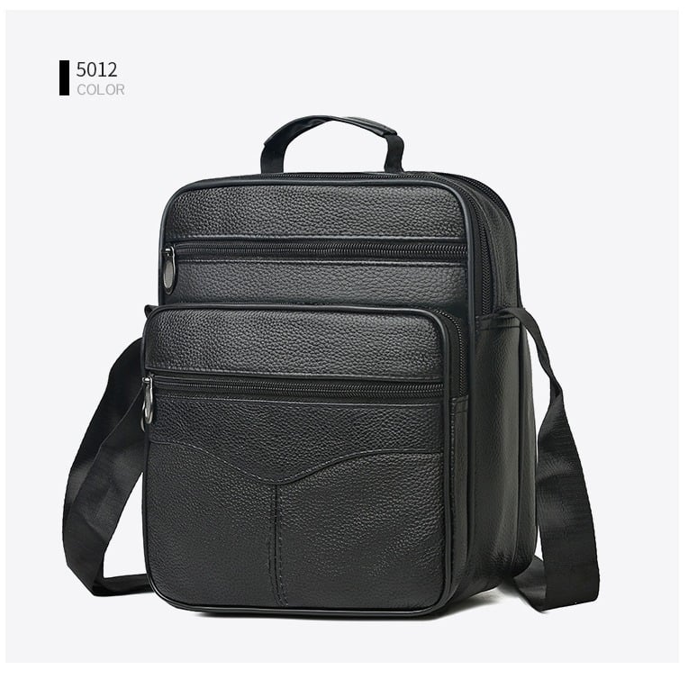 Geantă bărbătească din piele naturală, crossbody, capacitate mare, pentru exterior, multifuncțională, rezistentă la apă