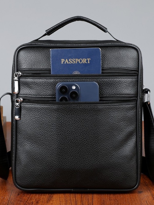 Muška kožna torba za ramena, crossbody, vertikalni dizajn, poslovna torba za dokumente