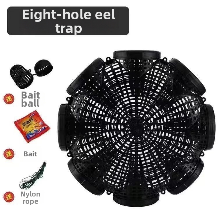 Kavez za eel s osam rupa, debeli plastični kavez za hvatanje, kavez za škamp, obrnuti brkovi, posebna kavez za swamp eel (Monopterus albus)
