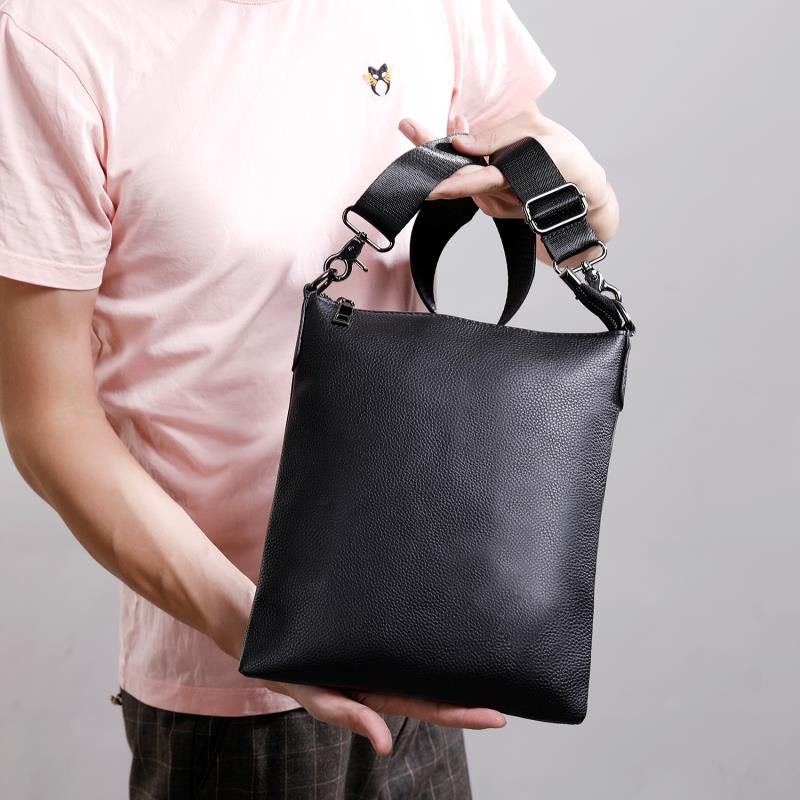 Muška torba preko ramena od kože prvog sloja teleće kože, ležernog stila, crossbody za sport i putovanja