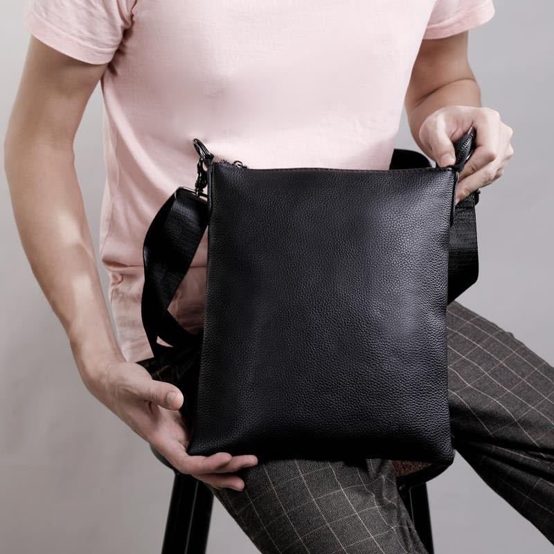 Muška torba preko ramena od kože prvog sloja teleće kože, ležernog stila, crossbody za sport i putovanja
