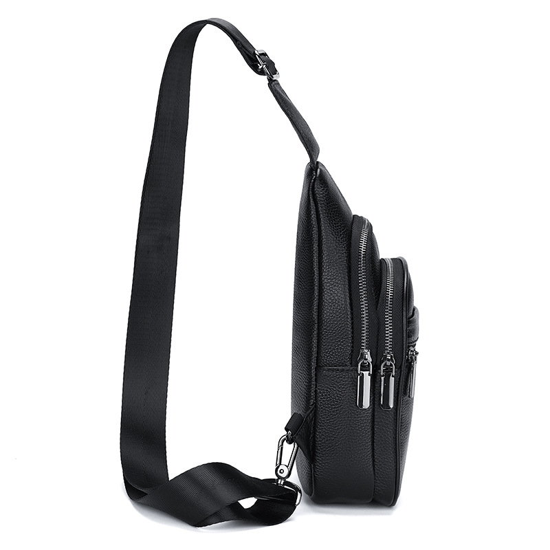 Muška torbica preko prsa od kože prvog sloja – lagana, stilna, minimalistički dizajn, crossbody