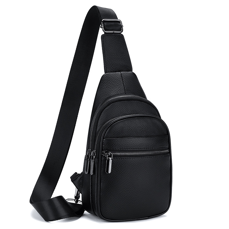 Muška torbica preko prsa od kože prvog sloja – lagana, stilna, minimalistički dizajn, crossbody