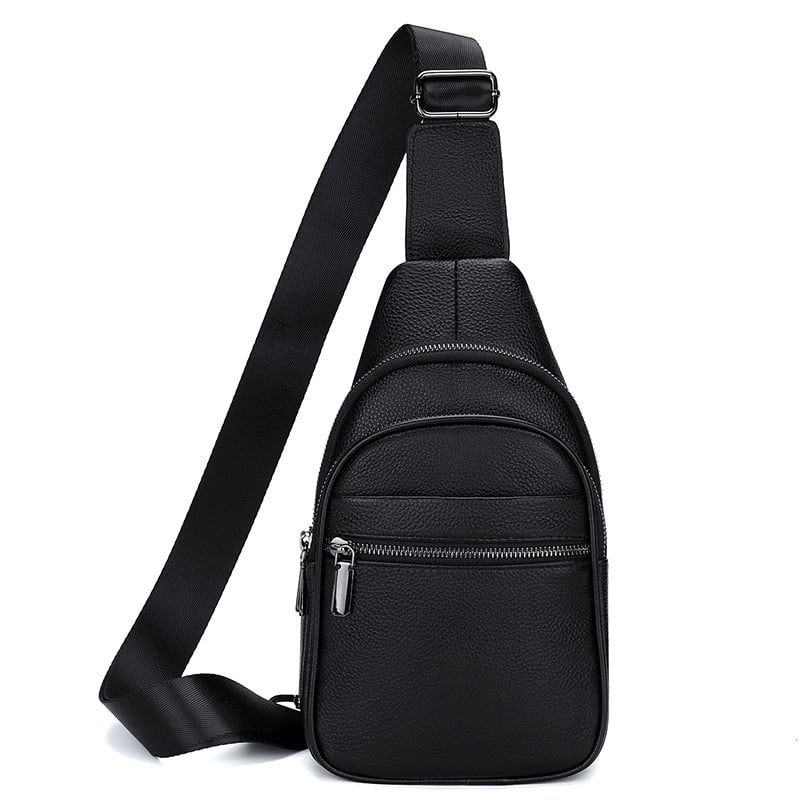 Muška torbica preko prsa od kože prvog sloja – lagana, stilna, minimalistički dizajn, crossbody