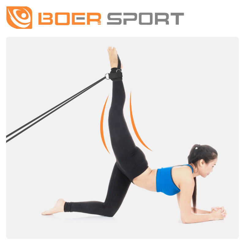 Boer fitness gantry za trening nogu i bokova uz zaštitu gležnja, trake za noge i prsteni za stopala