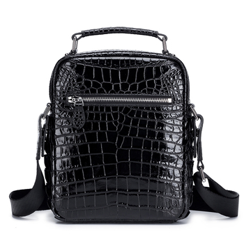 Muška kožna crossbody torba s uzorkom krokodila, od prave kože, poslovna torba