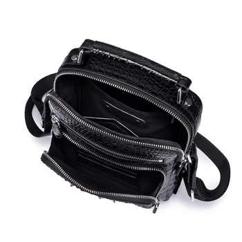 Muška kožna crossbody torba s uzorkom krokodila, od prave kože, poslovna torba